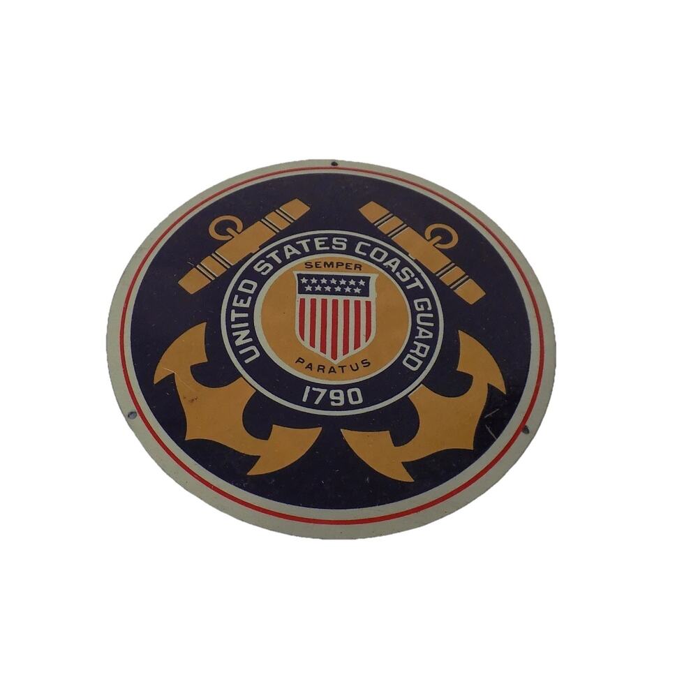 Vintage United States Coast Guard plaque or license plate topper
